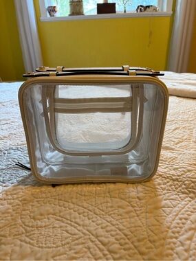 NWOT Calpak White/Clear Cube Cosmetic Travel Case